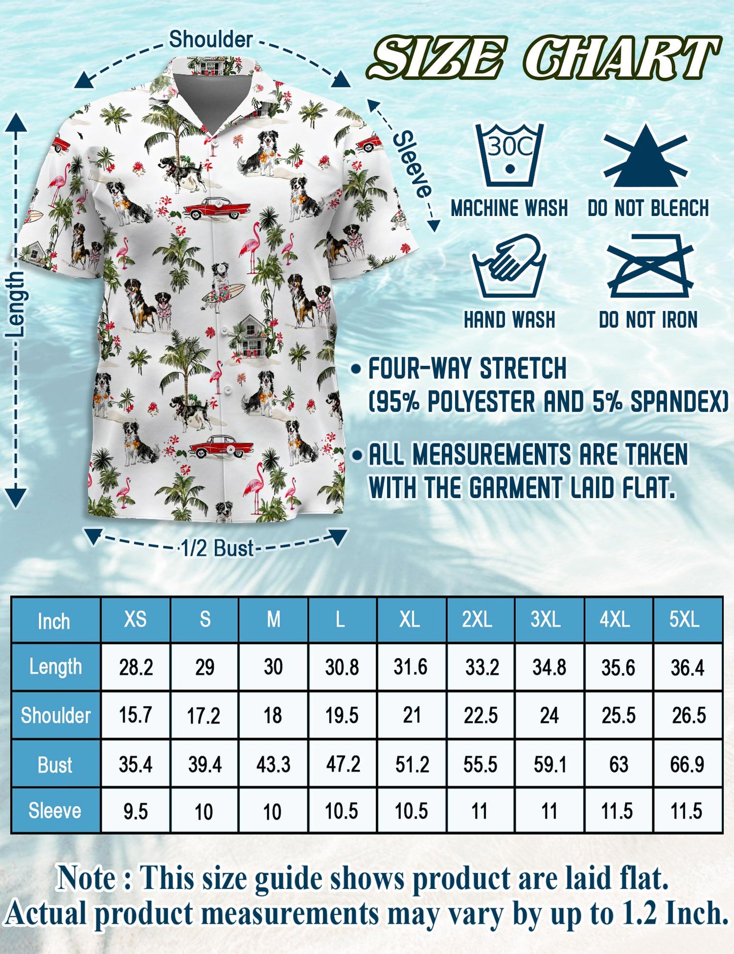 Australian Shepherd Hawaiian Shirt for Men, Button Down Aloha Shirt - Azhawaiian
