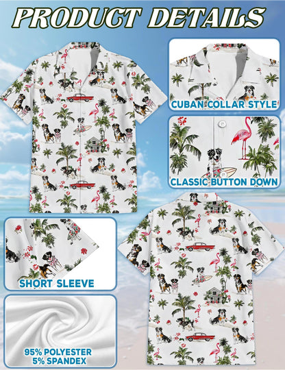 Australian Shepherd Hawaiian Shirt for Men, Button Down Aloha Shirt - Azhawaiian