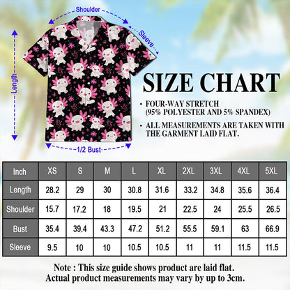 Axolotl Hawaiian Shirt for Men, Button Down Aloha Shirt - Azhawaiian