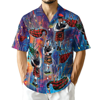 Azhawaiian Bagpipes Player Hawaiian Shirt for Men