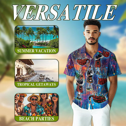 Bagpipes Player Hawaiian Shirt for Men, Button Down Aloha Shirt - Azhawaiian