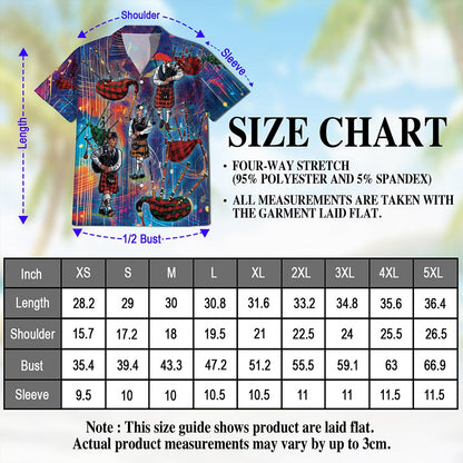 Bagpipes Player Hawaiian Shirt for Men, Button Down Aloha Shirt - Azhawaiian