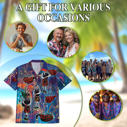 Bagpipes Player Hawaiian Shirt for Men, Button Down Aloha Shirt - Azhawaiian