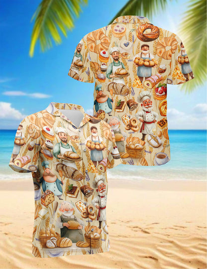 Bakery Hawaiian Shirt for Men, Button Down Aloha Shirt - Azhawaiian
