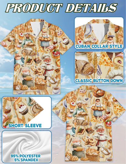 Bakery Hawaiian Shirt for Men, Button Down Aloha Shirt - Azhawaiian