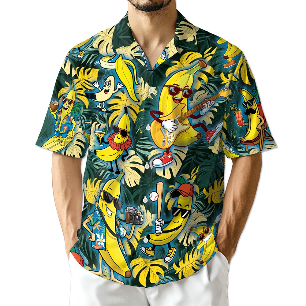 Azhawaiian Banana Plays The Guitar Hawaiian Shirt for Men