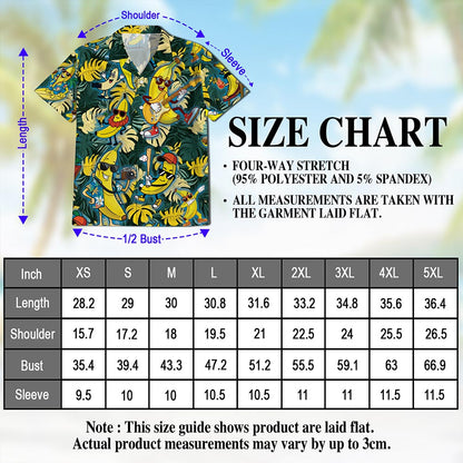 Banana Plays The Guitar Hawaiian Shirt for Men, Button Down Aloha Shirt - Azhawaiian