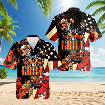Barbecue I Will Be At The Grill Hawaiian Shirt for Men, Button Down Aloha Shirt - Azhawaiian