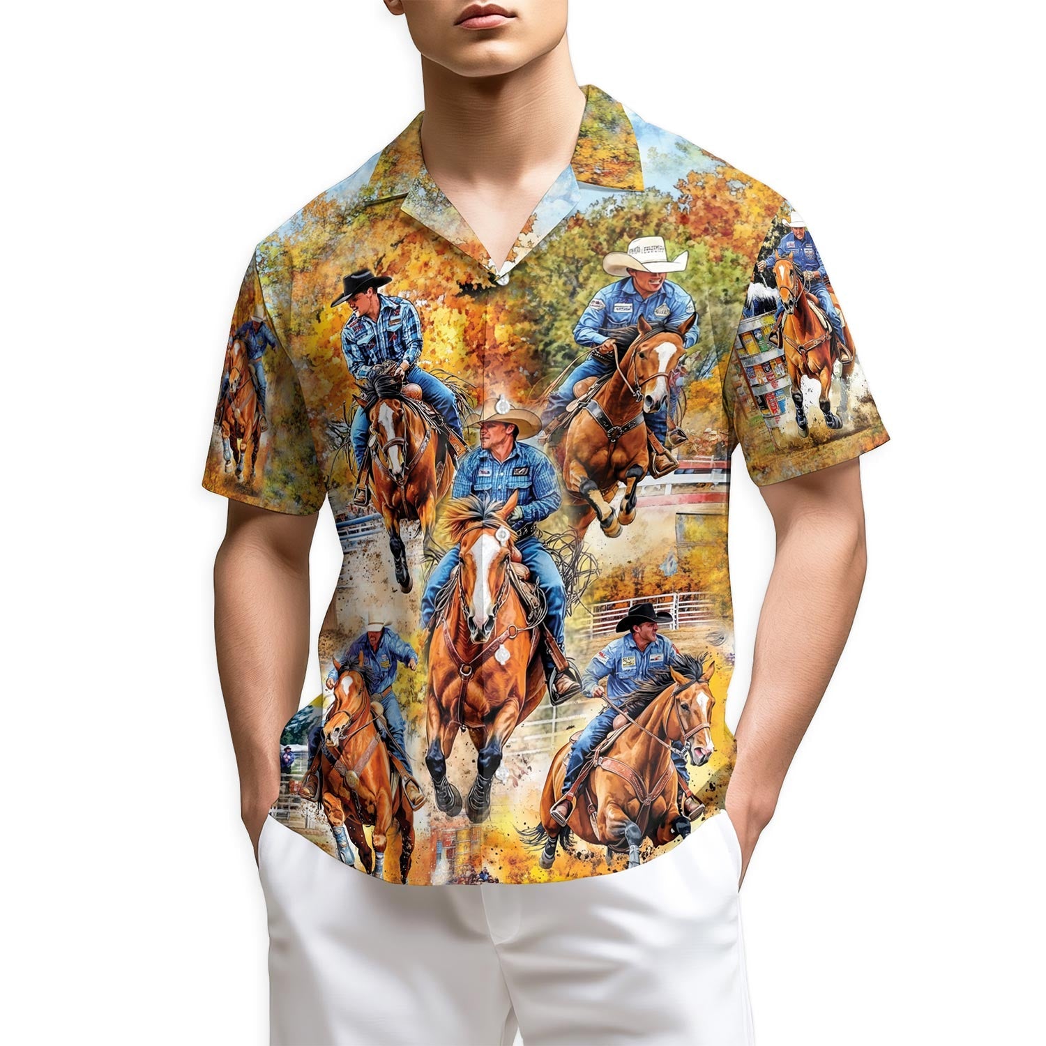 Azhawaiian Barrel Racing Hawaiian Shirt for Men