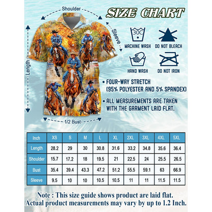 Barrel Racing Hawaiian Shirt for Men, Button Down Aloha Shirt - Azhawaiian
