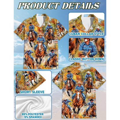 Barrel Racing Hawaiian Shirt for Men, Button Down Aloha Shirt - Azhawaiian