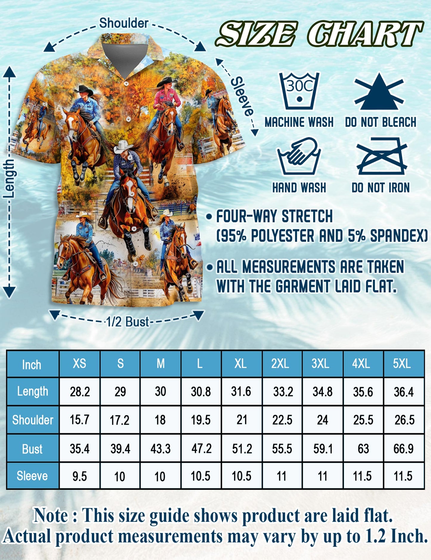 Barrel Racing Women Hawaiian Shirt for Men, Button Down Aloha Shirt - Azhawaiian
