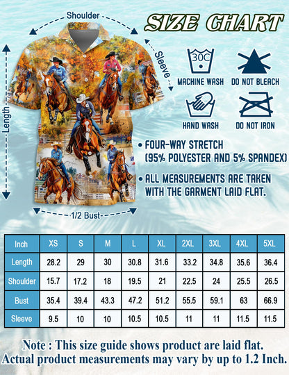 Barrel Racing Women Hawaiian Shirt for Men, Button Down Aloha Shirt - Azhawaiian