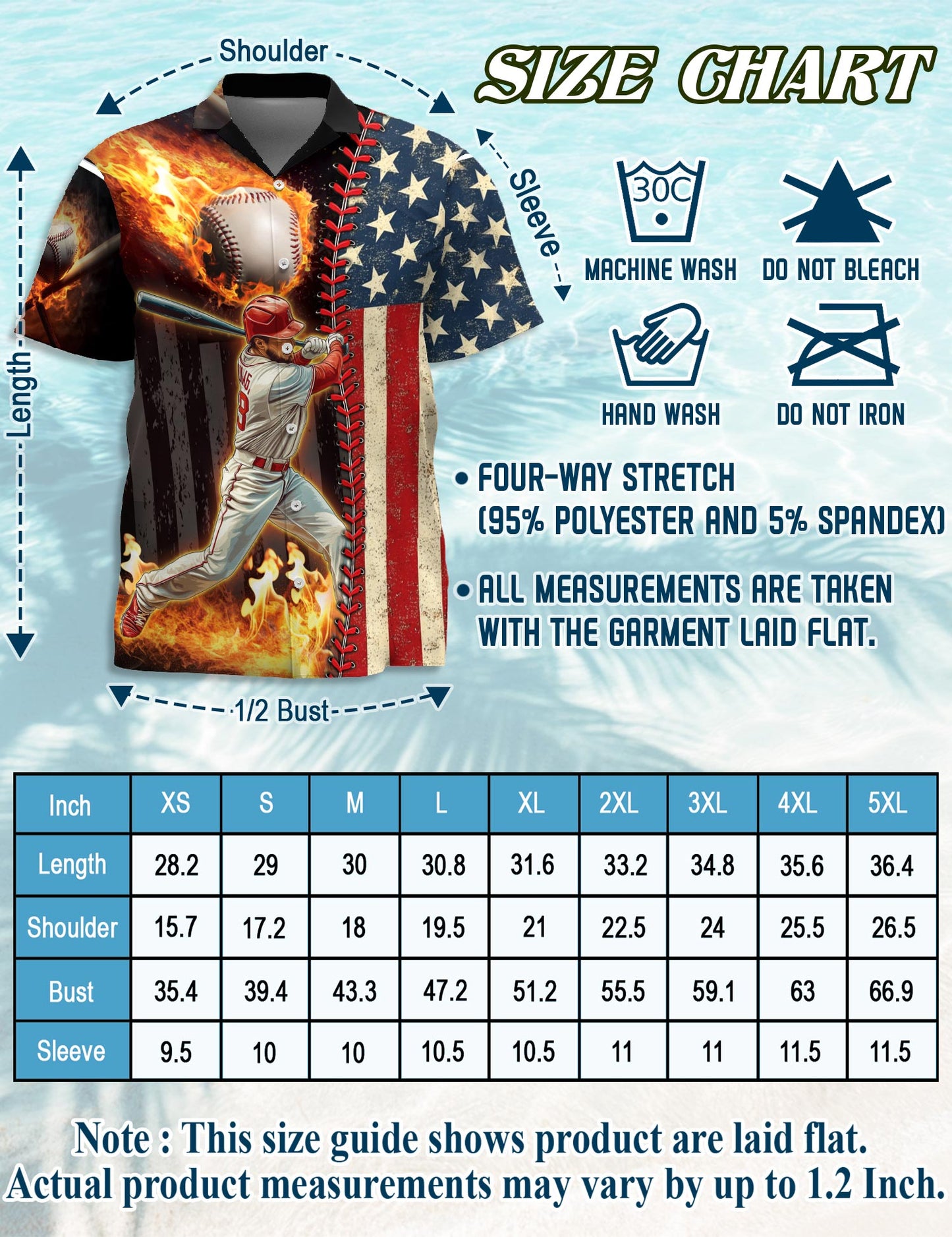 Baseball American Flag Hawaiian Shirt for Men, Button Down Aloha Shirt - Azhawaiian