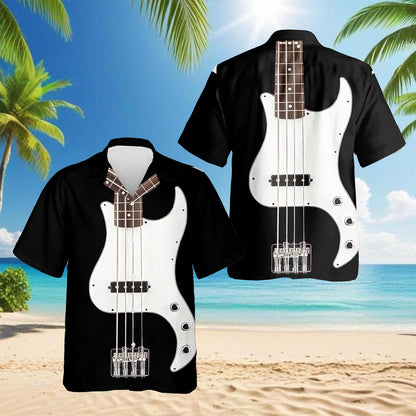 Bass Guitar Hawaiian Shirt for Men, Button Down Aloha Shirt - Azhawaiian