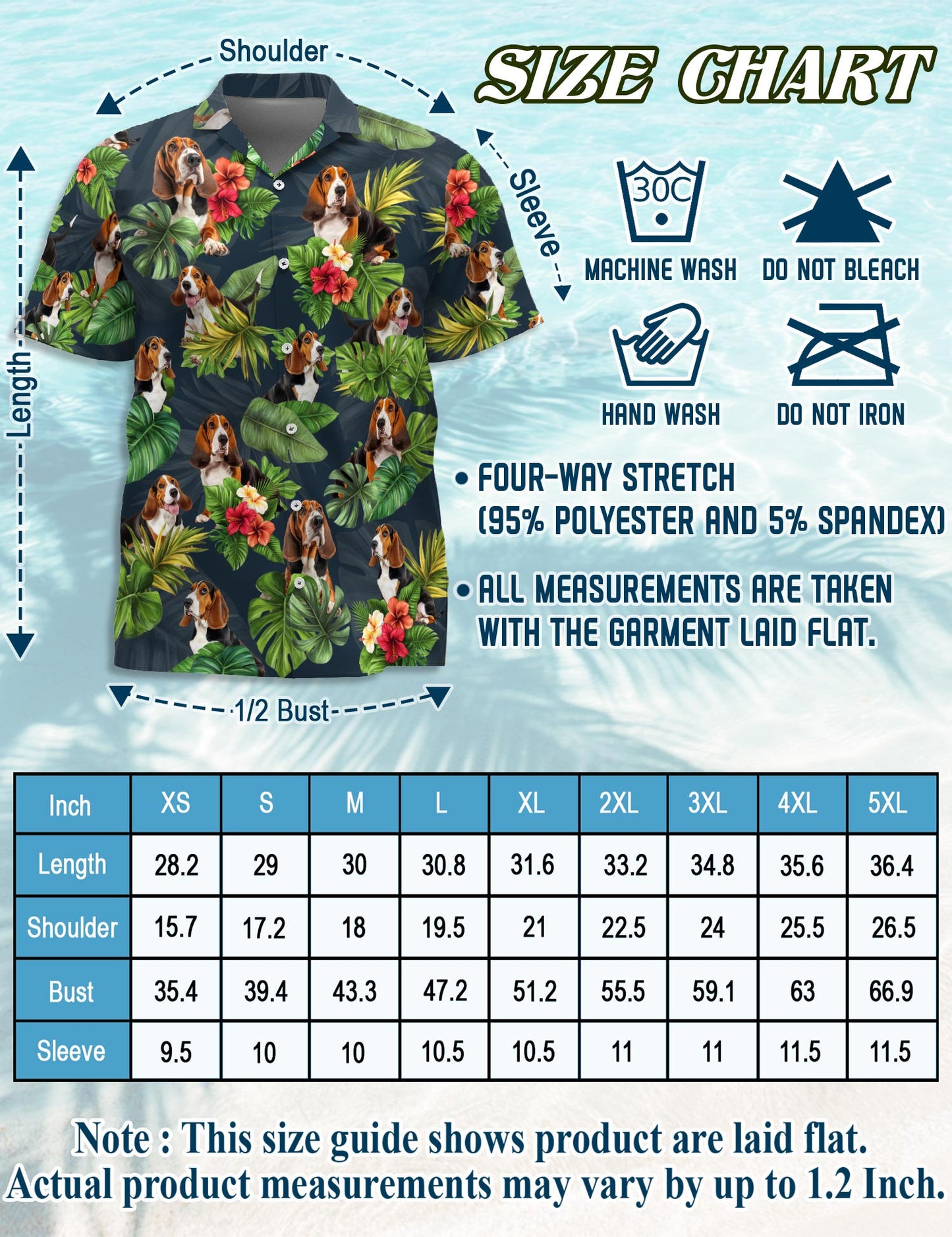 Basset Hound Hawaiian Shirt for Men, Button Down Aloha Shirt - Azhawaiian