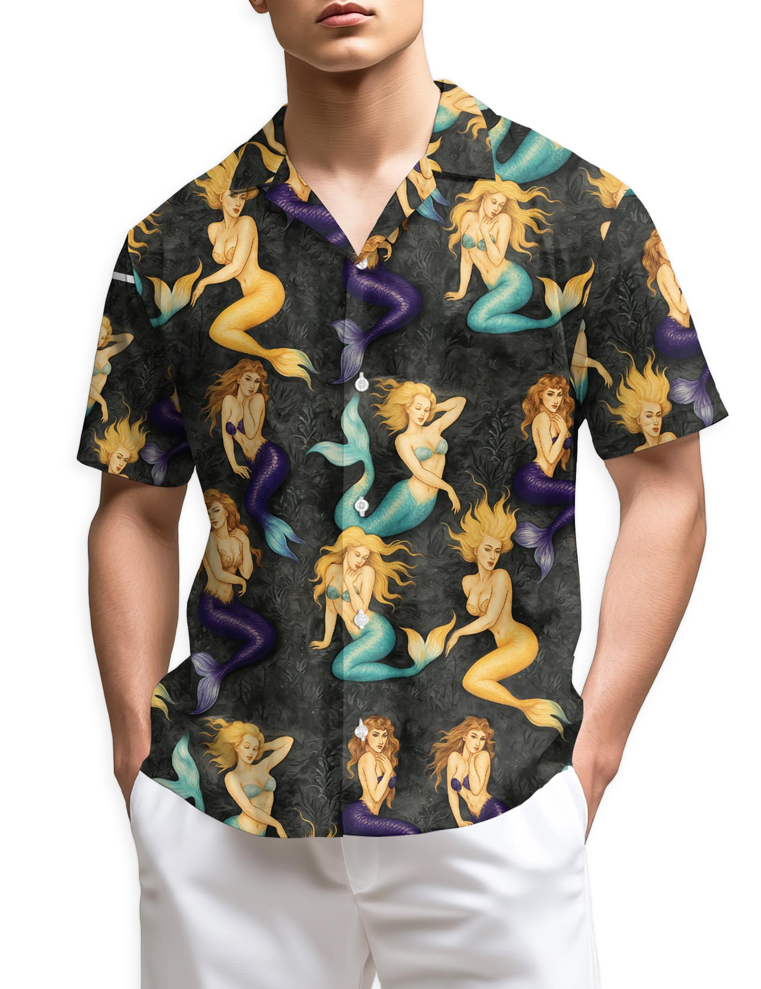 Azhawaiian Beautiful Mermaid Hawaiian Shirt for Men