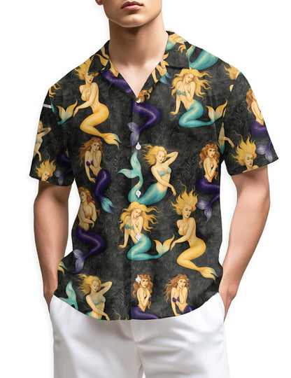 Azhawaiian Beautiful Mermaid Hawaiian Shirt for Men