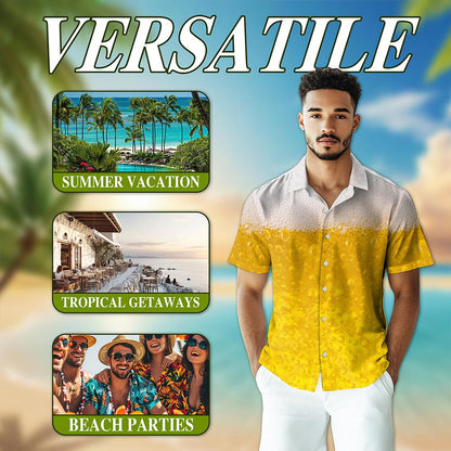 Beer Hawaiian Shirt for Men, Button Down Aloha Shirt - Azhawaiian