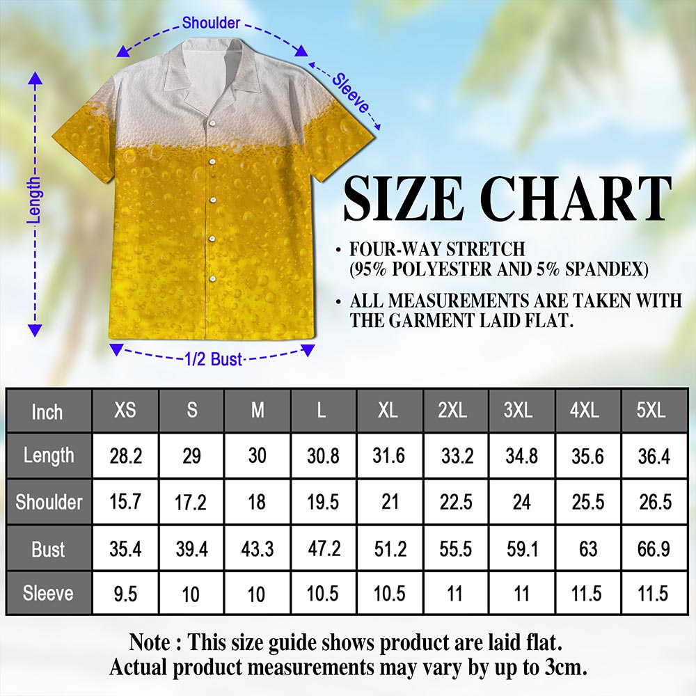 Beer Hawaiian Shirt for Men, Button Down Aloha Shirt - Azhawaiian