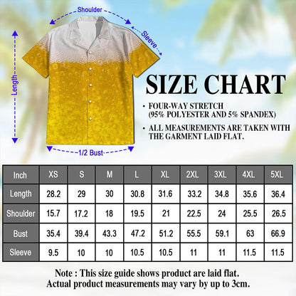 Beer Hawaiian Shirt for Men, Button Down Aloha Shirt - Azhawaiian