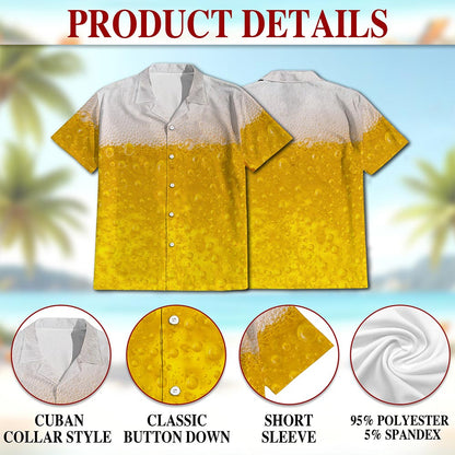 Beer Hawaiian Shirt for Men, Button Down Aloha Shirt - Azhawaiian