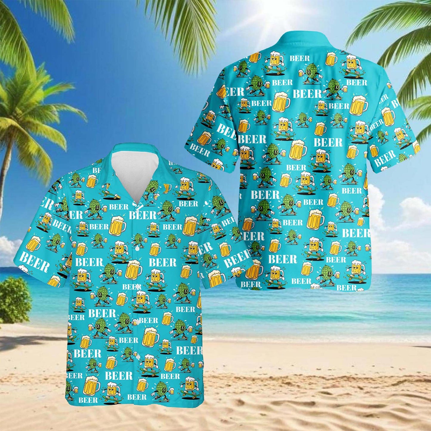 Beer Hops Hawaiian Shirt for Men, Button Down Aloha Shirt - Azhawaiian