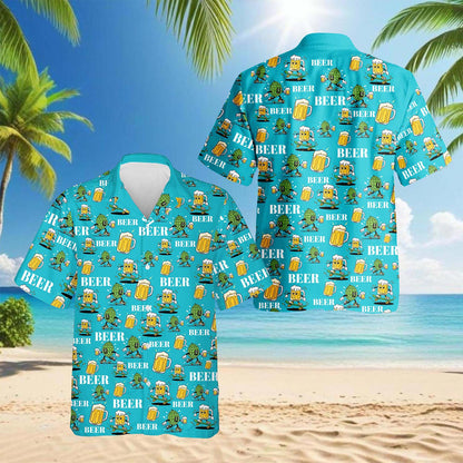 Beer Hops Hawaiian Shirt for Men, Button Down Aloha Shirt - Azhawaiian