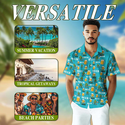 Beer Hops Hawaiian Shirt for Men, Button Down Aloha Shirt - Azhawaiian