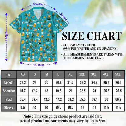 Beer Hops Hawaiian Shirt for Men, Button Down Aloha Shirt - Azhawaiian