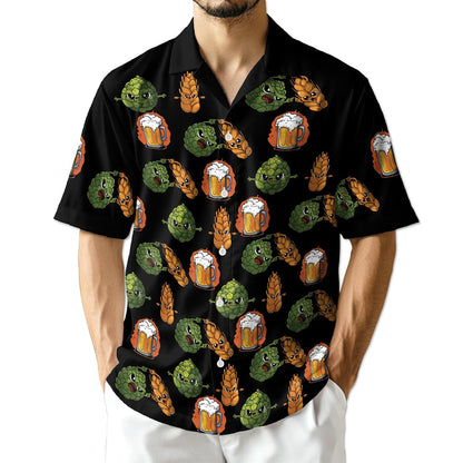 Azhawaiian Beer Hops and Barley Hawaiian Shirt for Men