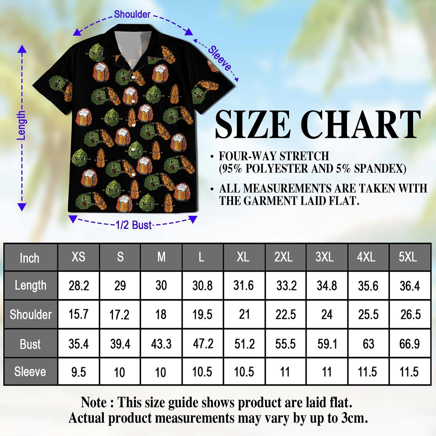Beer Hops and Barley Hawaiian Shirt for Men, Button Down Aloha Shirt - Azhawaiian