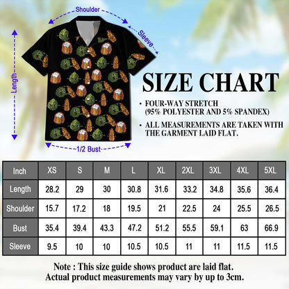 Beer Hops and Barley Hawaiian Shirt for Men, Button Down Aloha Shirt - Azhawaiian
