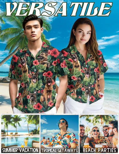 Belgian Malinois Hawaiian Shirt for Men, Button Down Aloha Shirt - Azhawaiian