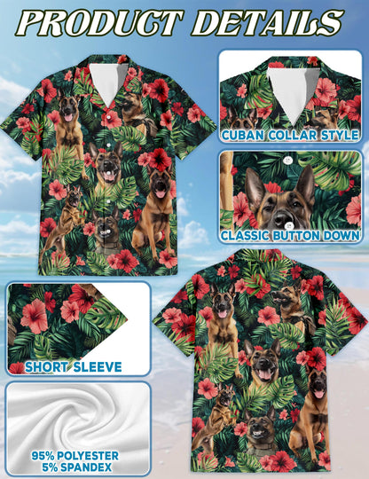 Belgian Malinois Hawaiian Shirt for Men, Button Down Aloha Shirt - Azhawaiian