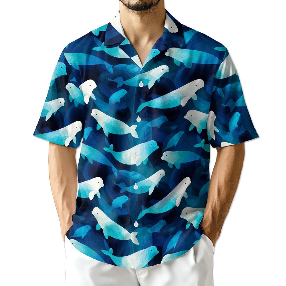 Azhawaiian Beluga Whales Hawaiian Shirt for Men