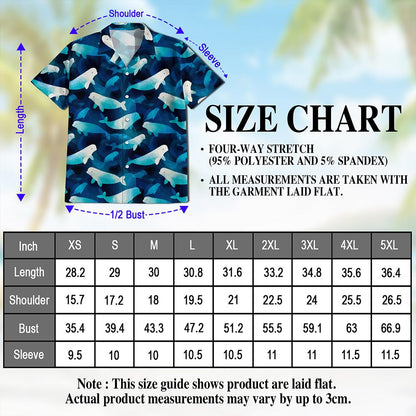 Beluga Whales Hawaiian Shirt for Men, Button Down Aloha Shirt - Azhawaiian