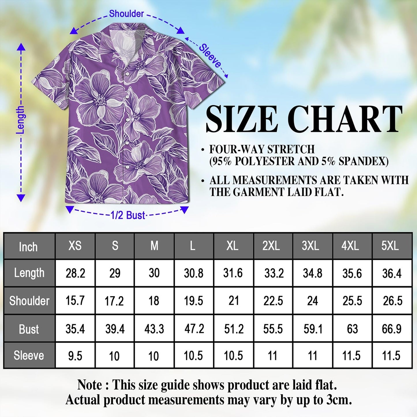 Big Hibiscus Purple Hawaiian Shirt for Men, Button Down Aloha Shirt - Azhawaiian