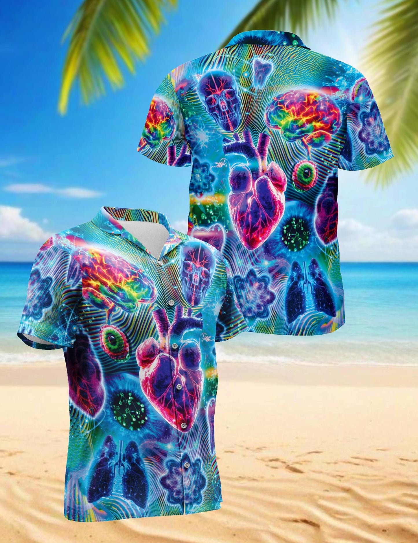 Biology and Chemistry Hawaiian Shirt for Men, Button Down Aloha Shirt - Azhawaiian