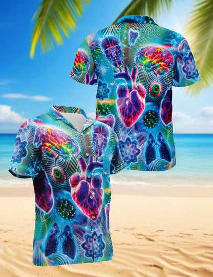 Biology and Chemistry Hawaiian Shirt for Men, Button Down Aloha Shirt - Azhawaiian