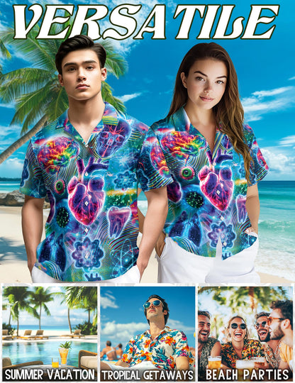 Biology and Chemistry Hawaiian Shirt for Men, Button Down Aloha Shirt - Azhawaiian