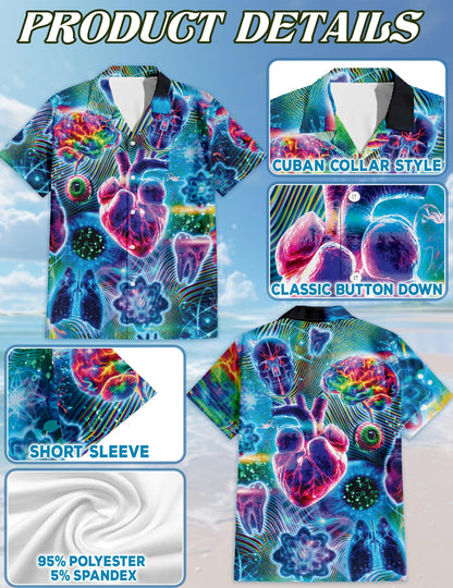 Biology and Chemistry Hawaiian Shirt for Men, Button Down Aloha Shirt - Azhawaiian