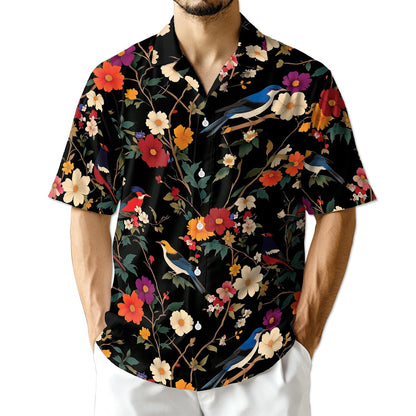Azhawaiian Bird Flower Hawaiian Shirt for Men
