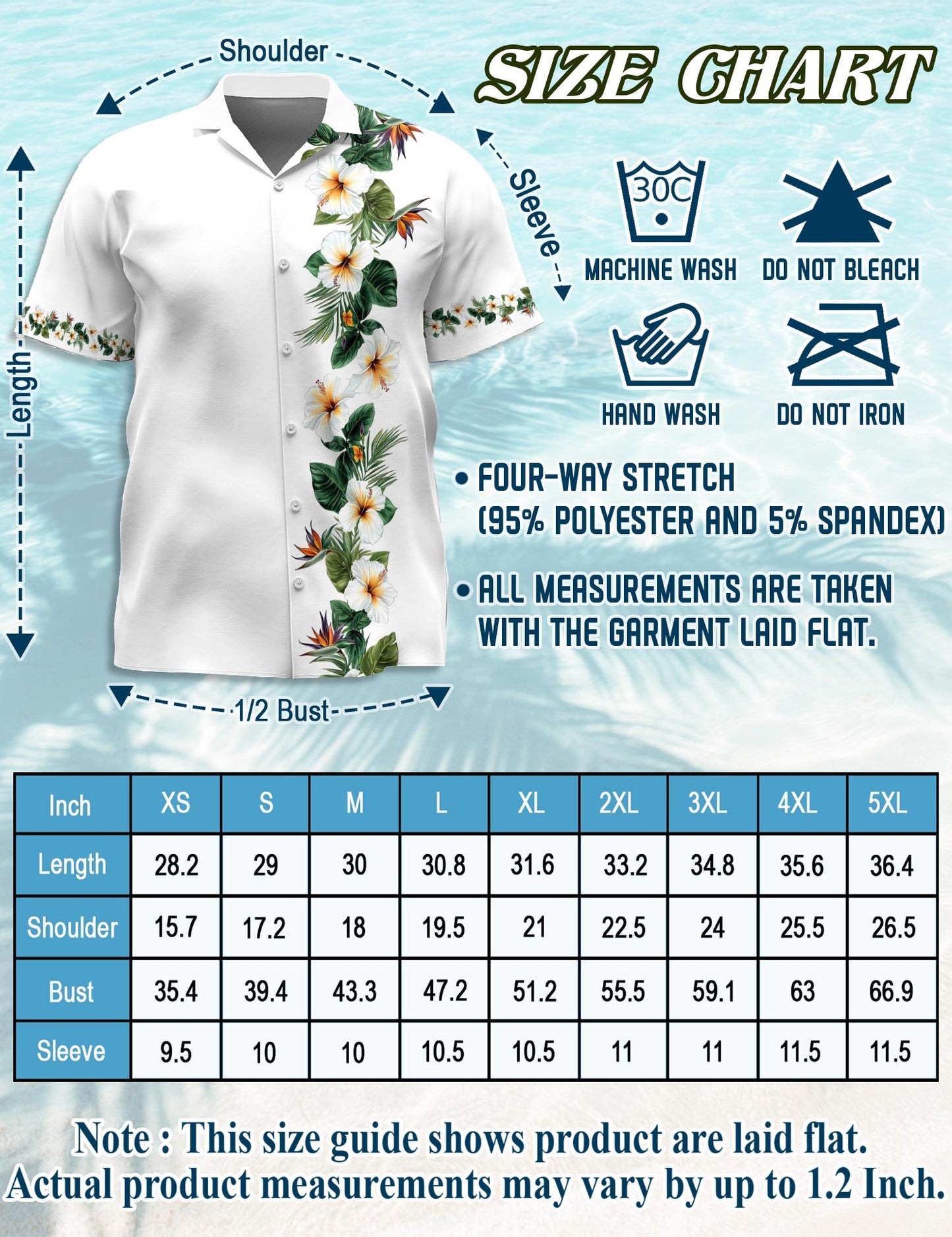Bird of Paradise and Hibiscus Hawaiian Shirt for Men, Button Down Aloha Shirt - Azhawaiian