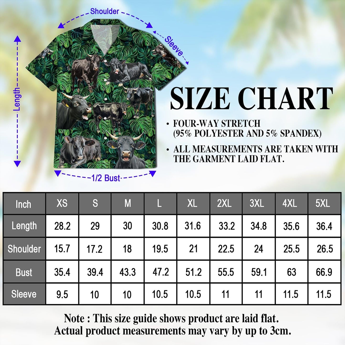 Black Angus Cattle Tropical Hawaiian Shirt for Men, Button Down Aloha Shirt - Azhawaiian