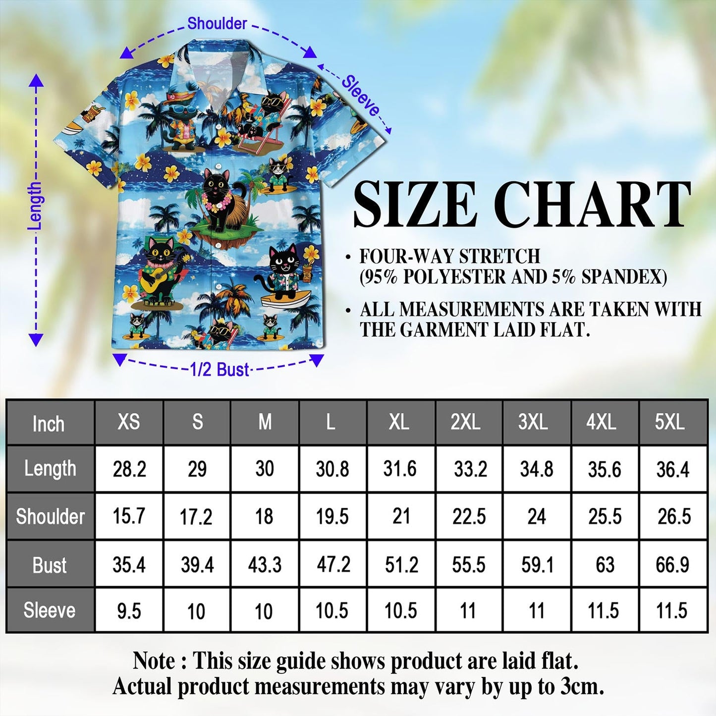 Black Cat Beach Hawaiian Shirt for Men, Button Down Aloha Shirt - Azhawaiian