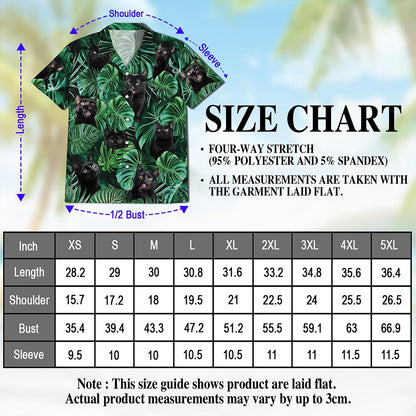 Black Cat Hawaiian Shirt for Men, Button Down Aloha Shirt - Azhawaiian