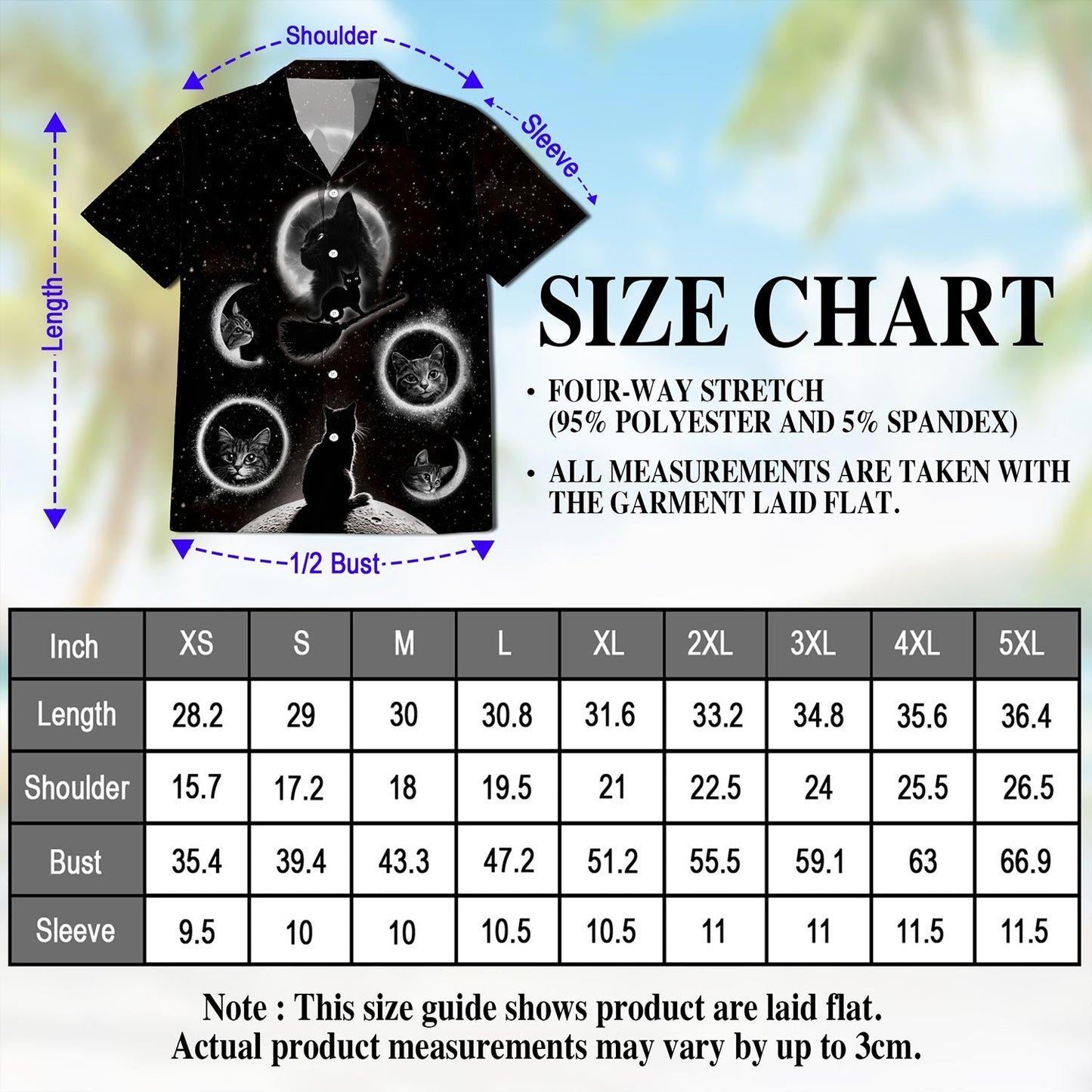 Black Cat Moonlight Hawaiian Shirt for Men, Button Down Aloha Shirt - Azhawaiian