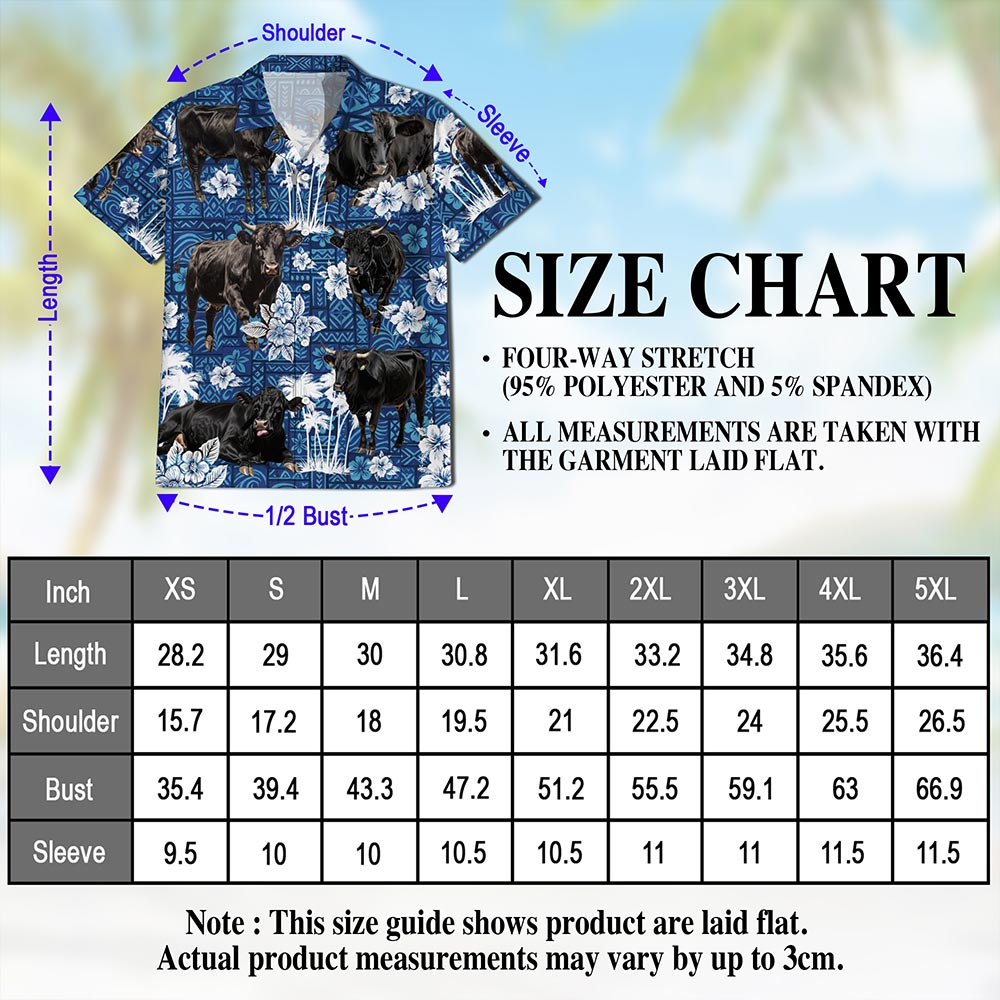 Black Cattle Hawaiian Shirt for Men, Button Down Aloha Shirt - Azhawaiian
