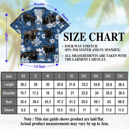 Black Cattle Hawaiian Shirt for Men, Button Down Aloha Shirt - Azhawaiian
